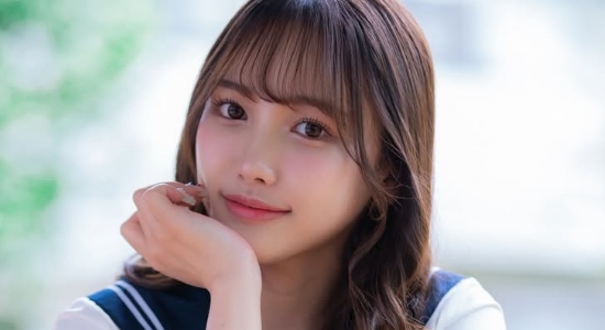 御園もも 体育座りパンチラしているセーラー服画像