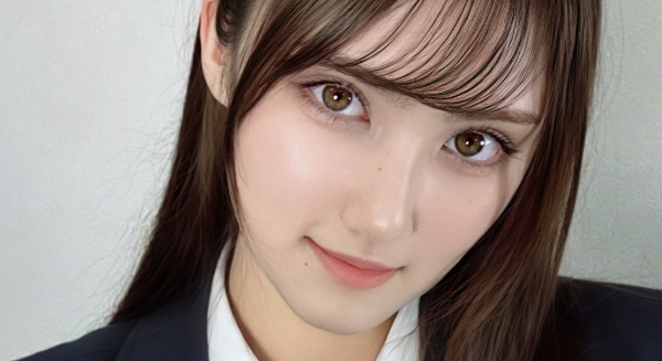 田島怜華 紺色ブレザーにネクタイの制服画像