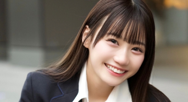 夢望涼花 紺色ブレザーのプリスカ制服画像