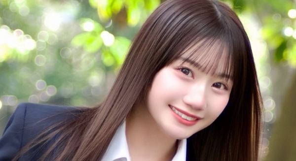 夢望涼花 紺色ブレザーのプリスカ制服画像2